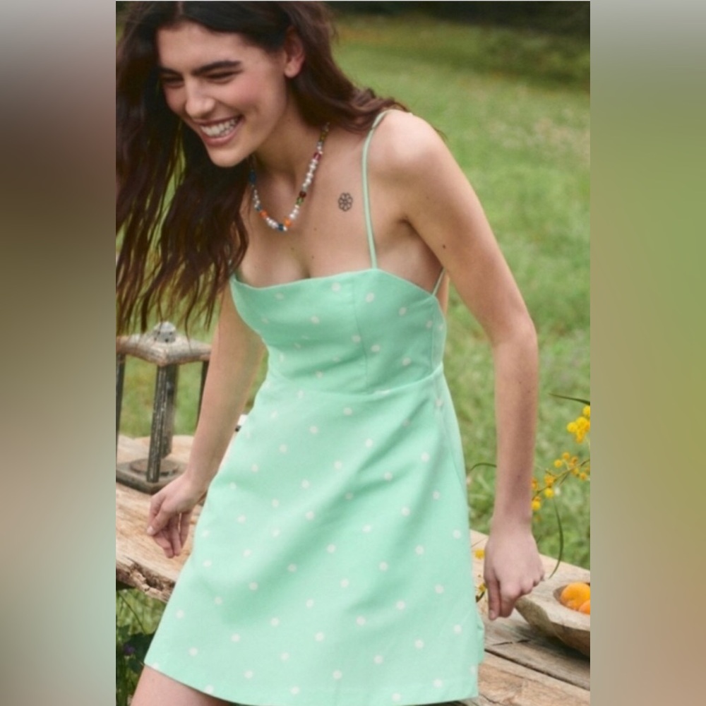 Zara Mint Green Polka Dot Dress